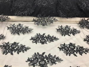 Tela de malla bordada para vestidos de gala, ropa nupcial, alta costura, moda, venta al por mayor, exportación, suministro global para compradores - Product Image 1