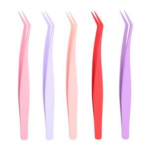 Pince à cils en acier inoxydable sans colle, pince à plumes dorées, outil spécial pour technicien en cils, kit de maquillage pour cils et sourcils - Product Image 1