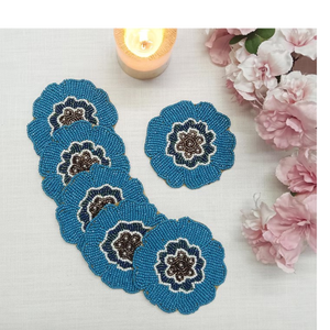 Juego de Posavasos Personalizados con Cuentas Coloridas y Bordado en Punto de Cruz, Hechos a Mano, Decoración para el Hogar, Regalo - Product Image 4