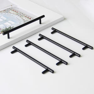Poignée de meuble moderne minimaliste en fer en forme de T, finition noire, durable, pour armoires de cuisine, salle à manger, tiroirs et commodes - Product Image 2
