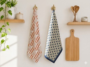 Bird Print <b>Kitchen</b> <b>Towel</b> viscose Linen Hanging <b>Towel</b> for Home - Product Image 2