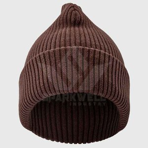 Bonnet unisexe jaune 100% acrylique tricoté à la machine, couleur unie, décontracté, pour l'hiver, pour adultes, circonférence de la tête 56-58 cm - Product Image 2