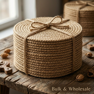 Handwoven Brown Jute Cotton Dori <b>Table</b> <b>Mat</b> Large Size Handmade Eco-Friendly <b>Round</b> Dining Placemat for Home Hotel Use Bulk Supply - Product Image 6