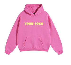 เสื้อฮู้ดดี้สีชมพูแบบยูนิเซ็กซ์สุดหรู พร้อมโลโก้สั่งทำ ผ้าฝ้ายฟลีซทรงโอเวอร์ไซส์ สไตล์สตรีทแวร์ สำหรับฤดูหนาว ขายส่ง เสื้อฮู้ดเปล่าแบบ OEM - Product Image 5