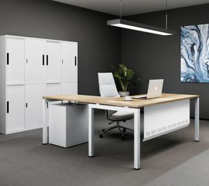 โต๊ะทำงานซีรีส์ Ergonomic Bhadra พร้อมพื้นผิวลามิเนตเคลือบสีฝุ่น โซลูชั่นพื้นที่ทำงานที่เชื่อถือได้ ขายส่ง - Product Image 3