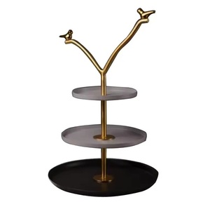 Three Tier Metal Cake <b>Stand</b> With <b>Bird</b> Design Gold Finish Serving Tray For Dessert Display Home Decor Cupcake Serving <b>Stand</b> - Product Image 1