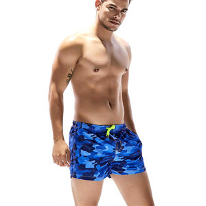 Shorts de Baño para Hombre, Azul Camuflaje, Secado Rápido, Cintura con Cordón, Casuales, con Bolsillos - Product Image 3