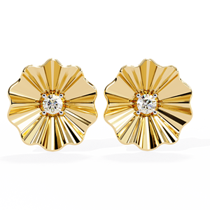 AMBER JEWELS Boucles d'oreilles unisexes en or massif 18 carats plaqué or rose, diamants naturels taille brillant couleur E certifiés IGI, luxe, 12 grammes - Product Image 1