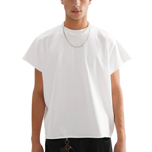 Camiseta sin Mangas para Hombre, 240 g/m², Alta Calidad, Blanca, Cuello Redondo, Algodón, Corte Recto, No Encoge, en Oferta - Product Image 1