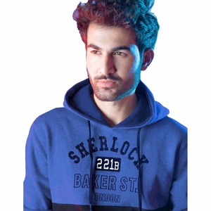 เสื้อสวมหัวผ้าฟลีซสองโทนสีสำหรับผู้ชายทรงพอดีตัวปกติแนวสตรีทสำหรับผู้ชายมีให้เลือกหลายขนาดและหลายสี - Product Image 3