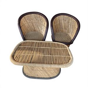 Taburetes de Mesa de Bambú Hechos a Mano con Diseño Personalizado, Tapicería de Cuero, Modernos y Cómodos para Apartamentos, Escuelas, Venta al por Mayor - Product Image 2