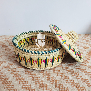 Cestas Multifuncionales de Hierba Natural Moonj, Cesta de Almacenamiento con Tapa, Diseño Redondo, Cesta de Almacenamiento Ecológica - Product Image 4