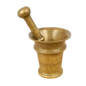 Mortero y pilón de latón de alta calidad con acabado pulido para moler café y especias manualmente, utensilios de cocina, metal, Imam Dasta - Product Image 1