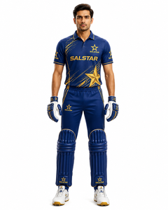 Uniforme de Cricket Elegante y Transpirable para Mayor Comodidad, Uniforme de Cricket Personalizado al por Mayor con Logotipos de Patrocinadores del Equipo y Logotipo del Club - Product Image 1