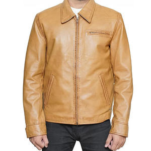 <b>Men</b> Classic Genuine <b>Leather</b> <b>Jacket</b> Soft Comfortable Casual Full Zip Durable Everyday Regular Fit Outerwear - Product Image 6