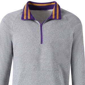 Sweat-shirt à demi-zip personnalisé Omega 2026 avec bordure jaune, logo brodé, poche avant, coupe classique, vente en gros - Product Image 6