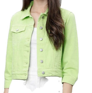 Chaquetas Vaqueras Cortas de Mezclilla para Mujer, Hechas a Medida, de Alta Calidad, Nuevo Diseño, Ropa de Invierno, con Procesamiento de Tejido de Punto - Product Image 6