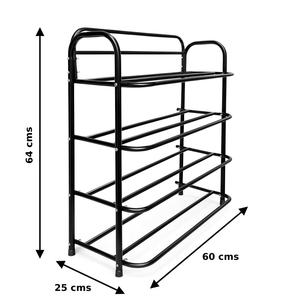 Étagère à chaussures en métal durable, organisateur à quatre niveaux, grande capacité de rangement, design gain de place, structure robuste, solution moderne pour l'entrée - Product Image 5