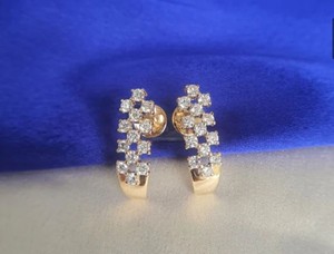 Luxury 18K Rose Gold Diamond <b>Earring</b> for Women Fashion Geometric <b>Stud</b> <b>Earrings</b> Minimalist Bridal Wedding <b>Fine</b> Jewelry Wholesale - Product Image 2