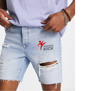 Pantalones Cortos de Mezclilla Personalizados para Hombre, Shorts de Jeans de Alta Calidad, Diseño y Logotipo Personalizados Aceptados, Servicio OEM, Transpirables - Product Image 1
