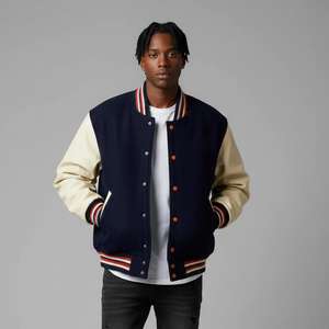 Chaquetas Varsity Personalizadas de Alta Calidad para Adultos, Chaqueta de Invierno con Cuerpo de Lana y Mangas de Cuero Genuino - Product Image 1