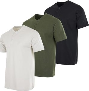 T-shirt pour homme en polyester/coton imprimé sérigraphié, anti-plis, écologique, respirant, léger, séchage rapide, col en V, pour usage quotidien - Product Image 1