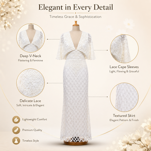 Elegant White Lace Maxi Dress Women High Neck Sleeveless Formal Evening Party Wedding Guest Bridal Reception Modern Embroidery - Product Image 5