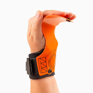 Poignées de gymnastique en cuir pour haltérophilie, protège-paume orange personnalisé, sangles de poignet, poignées de gymnastique pour entraînement, équipement de gym en gros - Product Image 3
