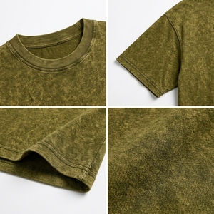 Camiseta Vintage de Algodón Grueso con Lavado Ácido, Corte Holgado, Estilo Urbano, Informal y a la Moda - Product Image 6