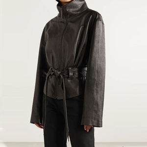 Veste en cuir blanc pour femme de haute qualité OEM, doublure en viscose respirante, design unique, manches longues, vêtements d'extérieur pour l'hiver - Product Image 3