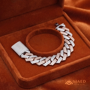 Bracelet à maillons en moissanite plaqué or rose pour homme, bijoux de mode New York, cadeau tendance, élégant, pour fête, fiançailles - Product Image 5