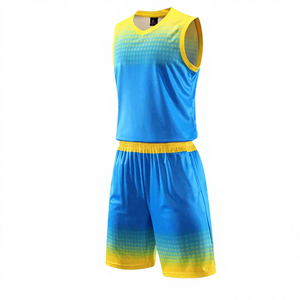 Ensembles d'uniformes de basketball sans manches 100 % polyester respirants et personnalisables, à succès, faible MOQ, vente en ligne, imprimés par transfert thermique 2 - Product Image 1