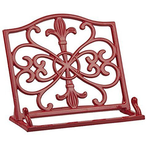 Stylish Iron Metal Book Stand with Scroll Design and Chain Accents for Living Room <b>Storage</b> Iron Book Stand - Product Image 4