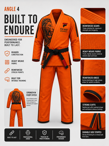 Athletic jiu jitsu uniform designed with premium materials flexible fit and reliable <b>strength</b> for daily martial arts <b>training</b> - Product Image 3