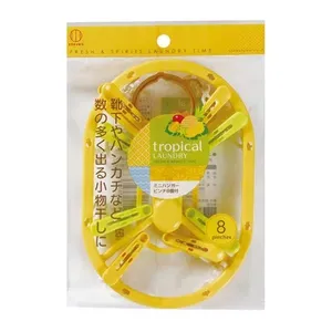 Mini appendiabiti per bucato tropicale con 8 clip grucce compatte per un'organizzazione efficiente - Product Image 1