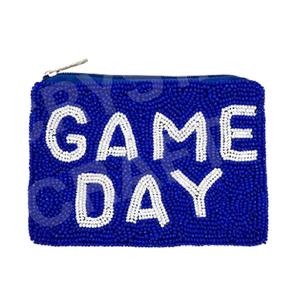 GAME DAY Blue Seed Beaded Coin Pouch Beautiful Customized Beaded Coin Purse Wallet for Women Trendy Coin Pouch with - Product Image 1