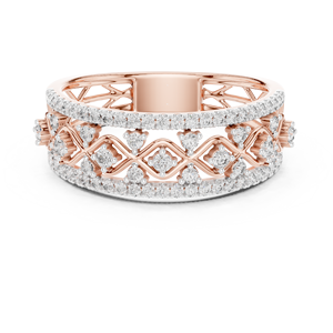 Bague de fiançailles et de mariage REGAL LETTICE en diamant de laboratoire, or jaune 18 carats plaqué rhodium, certifiée, pour femme, idéale pour les fêtes et l'usage quotidien - Product Image 6