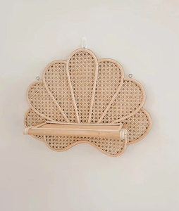 Boho Rattan Shell <b>Floating</b> <b>Wall</b> <b>Shelf</b> Charming Baby Nursery Decor Handmade Children's Bedroom Display <b>Shelf</b> Vietnam Supplier - Product Image 1