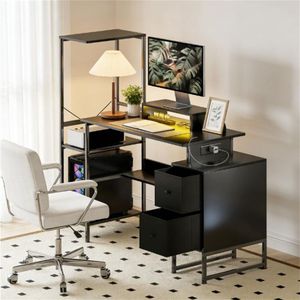 Black Computer <b>Desk</b> for Office <b>Study</b> or Writing - Product Image 1