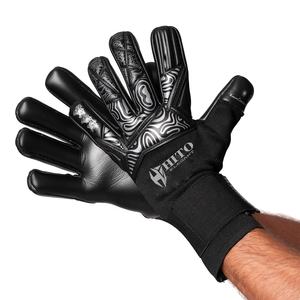 Gants de gardien de but professionnels au design dernier cri, paume avant en latex allemand de 4 mm, dos en silicone imprimé, rouleau négatif, sangle intégrée - Product Image 2