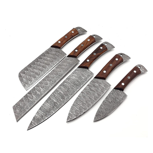 ชุดมีดครัวเหล็กดามัสกัสเกรดมืออาชีพ คุณภาพสูง ทนทาน ใช้งานได้ยาวนาน เหมาะสำหรับใช้ในบ้านและรับประทานอาหาร - Product Image 1