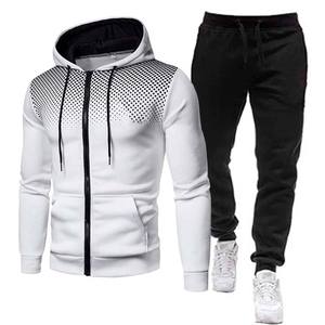 Men's Red <b>Hooded</b> Reversible Anti-Bacterial Lightweight Tracksuit Full Zip Dot Print Polyester Sporty Jogging Set Winter Wear - Product Image 2