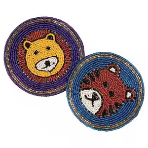 Classically Elegant Beaded Glass <b>Coasters</b> Rectangle-Shaped <b>Heat</b> Resistant Luxury Table Accessory for Special Occasions - Product Image 4