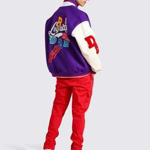 Veste de baseball pour homme de haute qualité, noire, style vintage, personnalisable avec broderie et patchs logo DTF, pour le collège. - Product Image 3