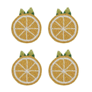 Luxury Handmade <b>Beaded</b> Embroidery Fruit Design Four Set <b>Coaster</b> Elegant Premium Dining Table Decor Fancy Unique From India - Product Image 4