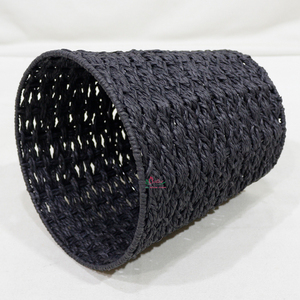 Handmade Black Round Paper <b>Rope</b> <b>Basket</b> Eco-Friendly Sustainable Minimalist Design Home Decor Multifunctional <b>Storage</b> Container - Product Image 6