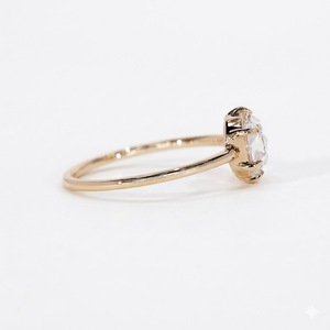 Anillo de Oro de 18K con Certificado IGI, Anillo de Compromiso Solitario, Diamante Cultivado en Laboratorio CVD de 1CT, Claridad VVS2, Color E, Corte Redondo Antiguo, Corte Rosa - Product Image 4