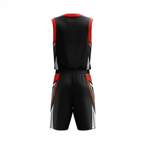 Maillot de basket-ball unisexe personnalisé, motif noir, 100% polyester, séchage rapide et respirant, ensembles imprimés pour adultes - Product Image 2