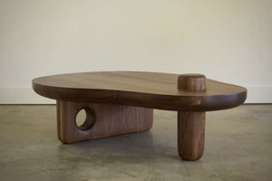 Table basse de salon moderne décorative en bois/métal - Product Image 1