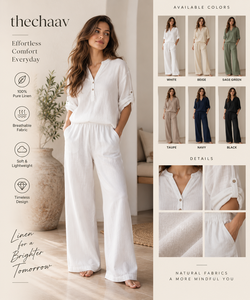 Conjunto Exclusivo de 2 Piezas para Otoño: Blusa Holgada de Algodón y Pantalones Casuales para Uso Diario, Venta al Por Mayor - Product Image 2